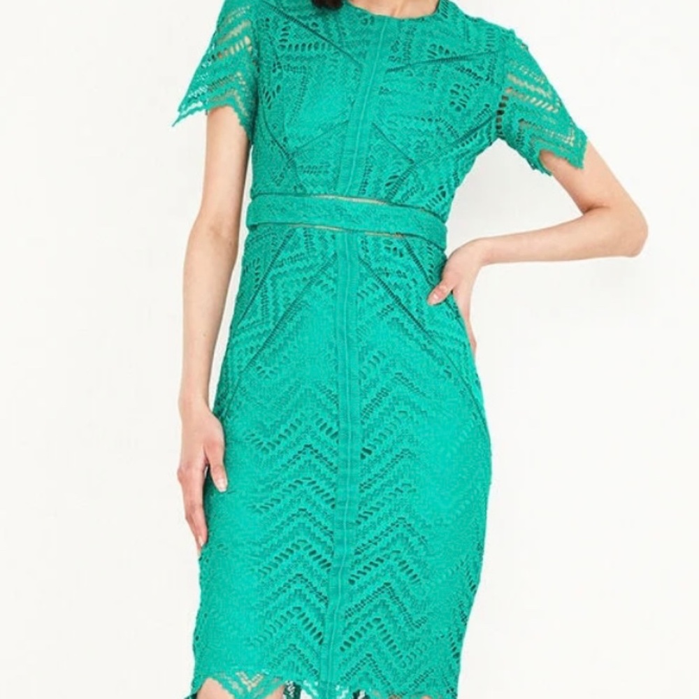 Bardot Loren Lace Dress in Dark Green